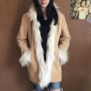 Vintage Suede and Fur Coat